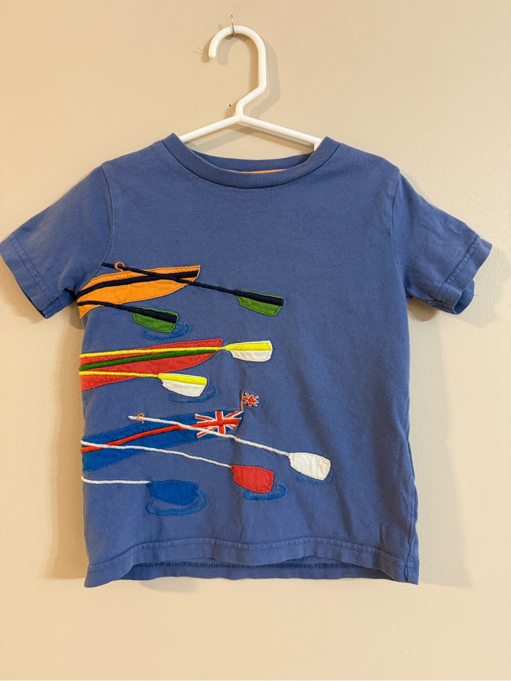 Mini Boden Boys Blue Rowing Oars Graphic Tee 3-4